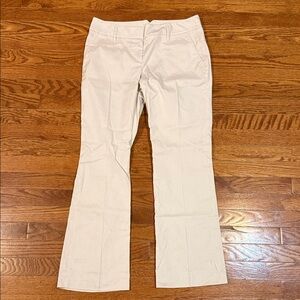 LOFT Cream Striped Pants